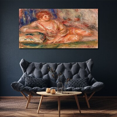 Tableau imprimé sur toile Un moment de calme avec des fleurs en arrière-plan