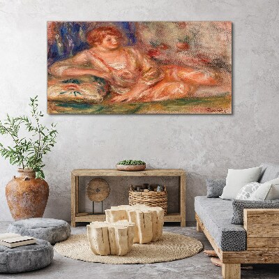 Tableau imprimé sur toile Un moment de calme avec des fleurs en arrière-plan