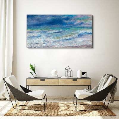 Tableau toile imprimée Mer calme dans le bleu