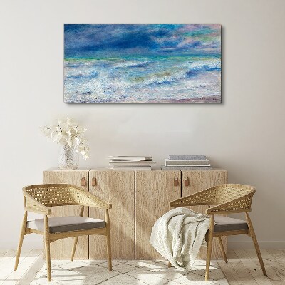 Tableau toile imprimée Mer calme dans le bleu