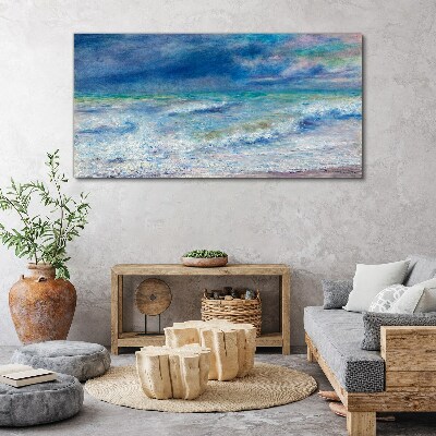 Tableau toile imprimée Mer calme dans le bleu
