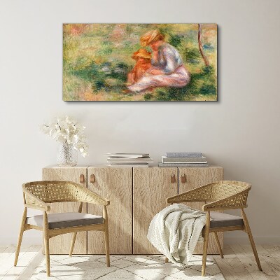 Tableau imprimé sur toile Mère et fille au soleil d'été