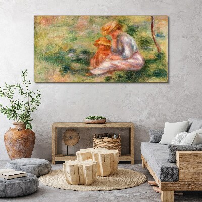 Tableau imprimé sur toile Mère et fille au soleil d'été
