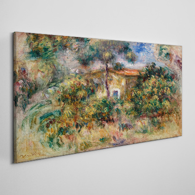 Tableau sur toile Paysage verdoyant avec une maison