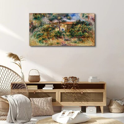 Tableau sur toile Paysage verdoyant avec une maison