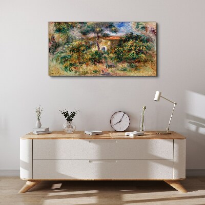 Tableau sur toile Paysage verdoyant avec une maison