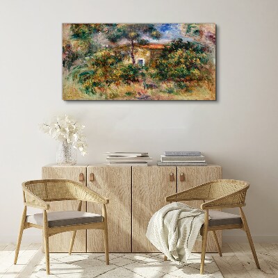 Tableau sur toile Paysage verdoyant avec une maison