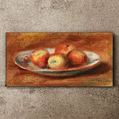 Tableau sur toile Pommes dans une assiette