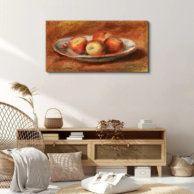Tableau sur toile Pommes dans une assiette