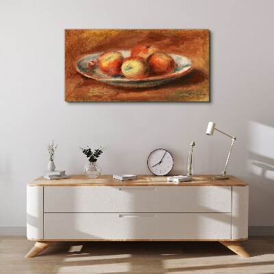 Tableau sur toile Pommes dans une assiette