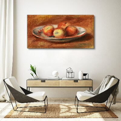 Tableau sur toile Pommes dans une assiette