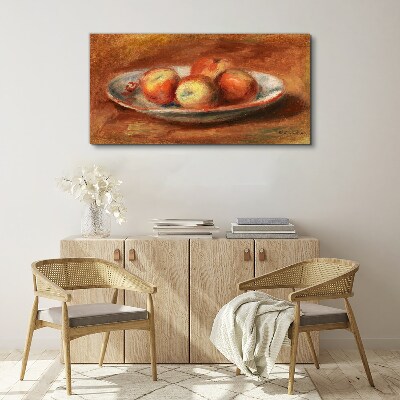Tableau sur toile Pommes dans une assiette