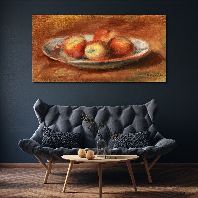 Tableau sur toile Pommes dans une assiette