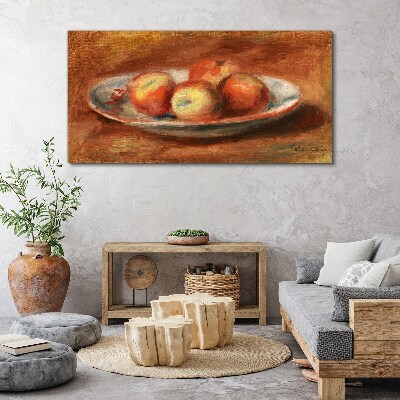 Tableau sur toile Pommes dans une assiette
