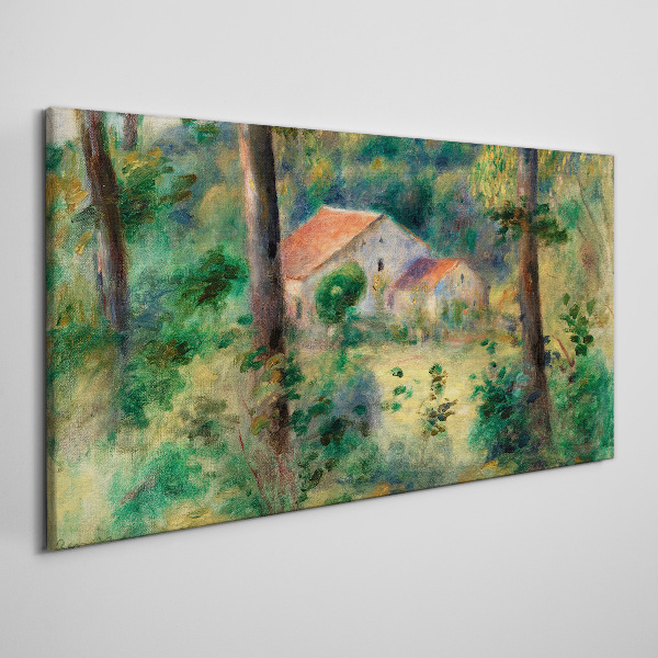 Tableau sur toile Paysage verdoyant avec des maisons