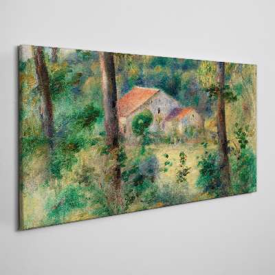 Tableau sur toile Paysage verdoyant avec des maisons