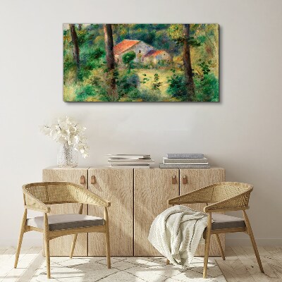 Tableau sur toile Paysage verdoyant avec des maisons