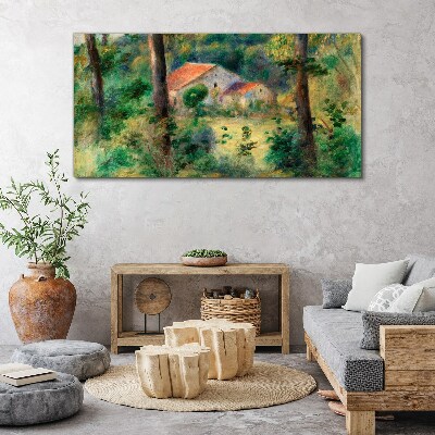 Tableau sur toile Paysage verdoyant avec des maisons