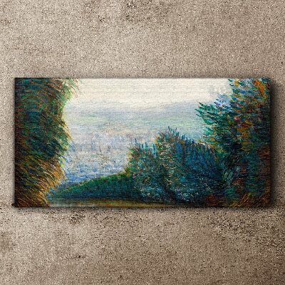 Tableau imprimé sur toile Paysage vert avec brouillard