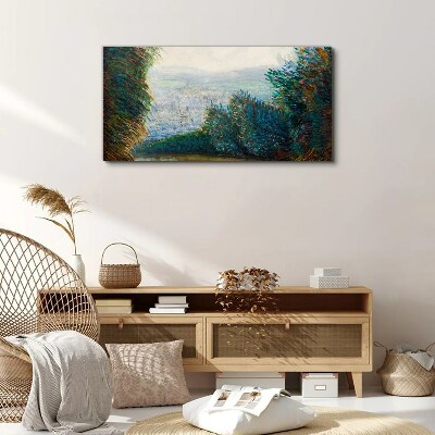 Tableau imprimé sur toile Paysage vert avec brouillard