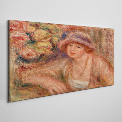 Tableau sur toile Femme avec un chapeau