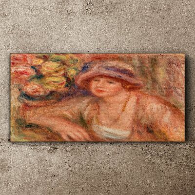 Tableau sur toile Femme avec un chapeau