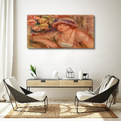 Tableau sur toile Femme avec un chapeau
