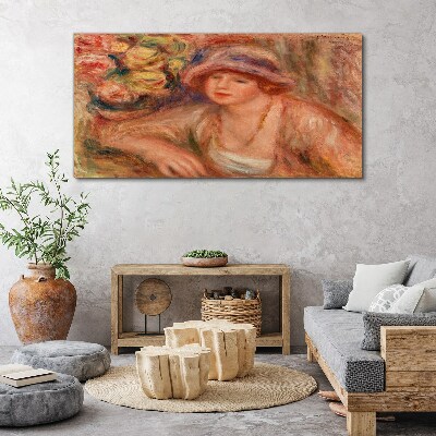 Tableau sur toile Femme avec un chapeau