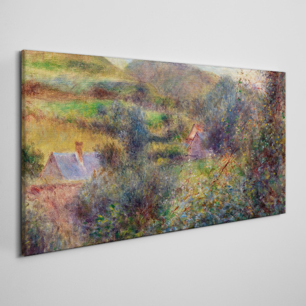Tableau toile imprimée Paysage rural aux couleurs pastel