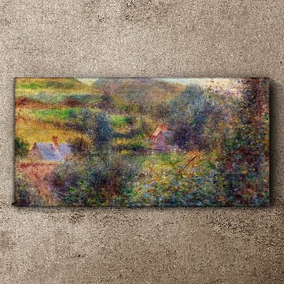 Tableau toile imprimée Paysage rural aux couleurs pastel
