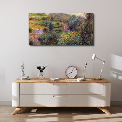 Tableau toile imprimée Paysage rural aux couleurs pastel