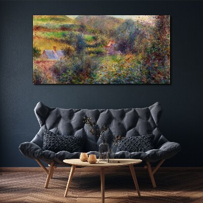 Tableau toile imprimée Paysage rural aux couleurs pastel