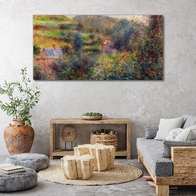 Tableau toile imprimée Paysage rural aux couleurs pastel
