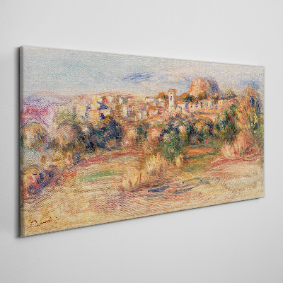 Tableau imprimé sur toile Paysage avec des collines colorées