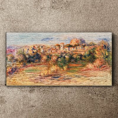 Tableau imprimé sur toile Paysage avec des collines colorées
