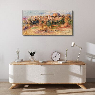 Tableau imprimé sur toile Paysage avec des collines colorées