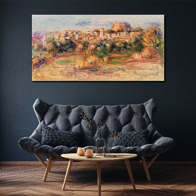 Tableau imprimé sur toile Paysage avec des collines colorées