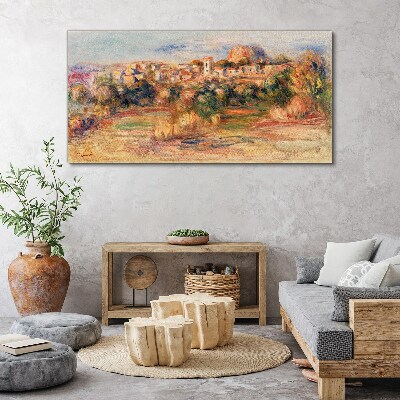 Tableau imprimé sur toile Paysage avec des collines colorées