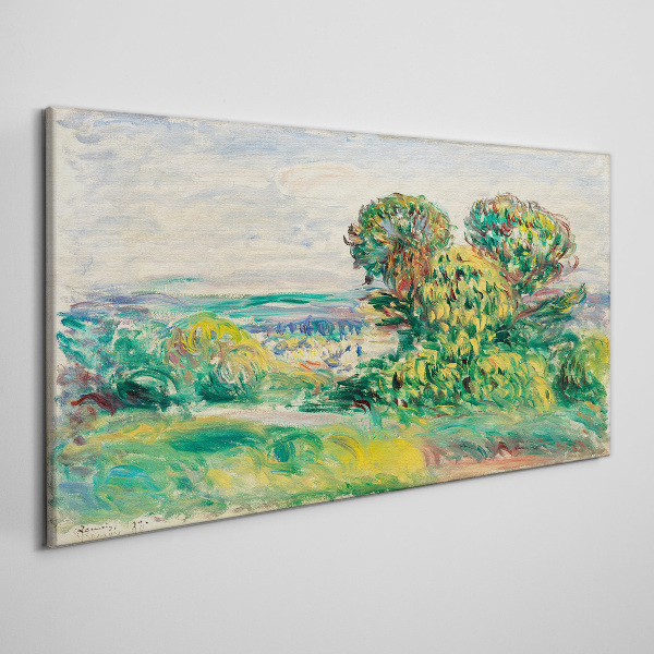 Tableau sur toile Paysage verdoyant avec des arbres