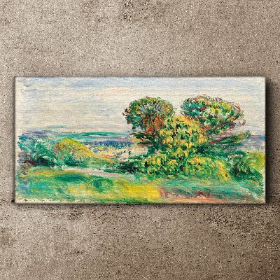 Tableau sur toile Paysage verdoyant avec des arbres