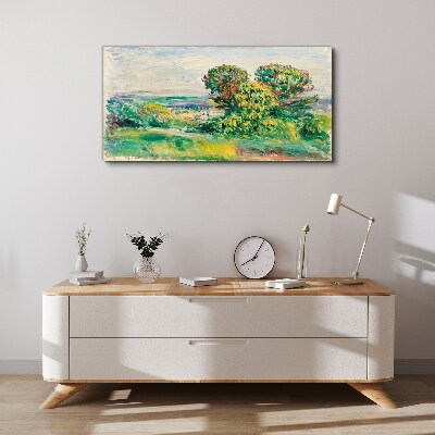 Tableau sur toile Paysage verdoyant avec des arbres