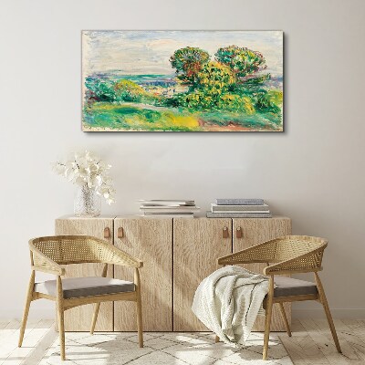 Tableau sur toile Paysage verdoyant avec des arbres