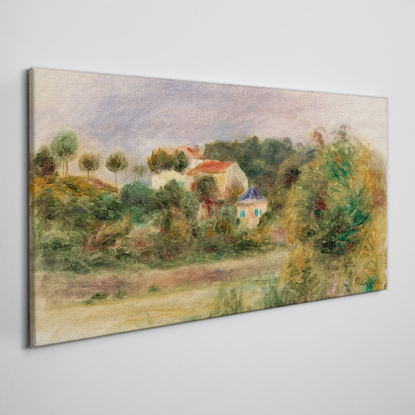 Tableau toile imprimée Un paysage idyllique avec une maison