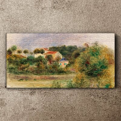 Tableau toile imprimée Un paysage idyllique avec une maison