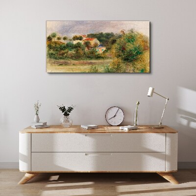 Tableau toile imprimée Un paysage idyllique avec une maison