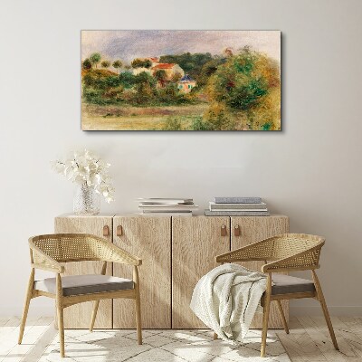 Tableau toile imprimée Un paysage idyllique avec une maison