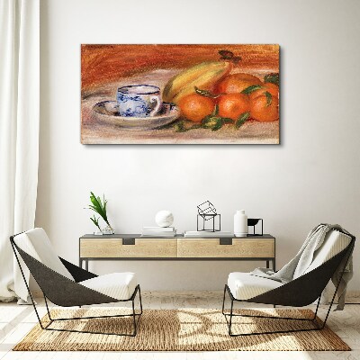 Tableau imprimé sur toile Table de fruits avec une coupe
