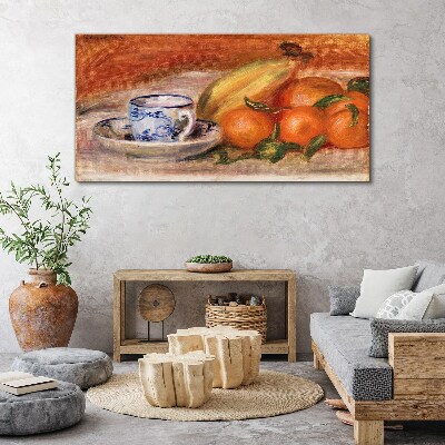 Tableau imprimé sur toile Table de fruits avec une coupe
