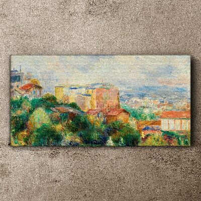 Tableau toile imprimée Paysage urbain aux tons pastel