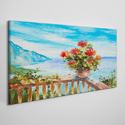 Tableau imprimé sur toile Fleurs au bord de la mer